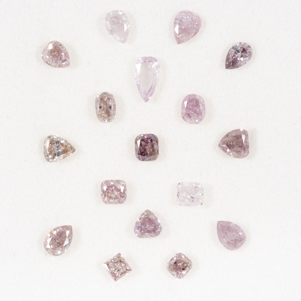 1.00ct 17-Piece Loose Fancy-Intense Pink Diamond Arrangement 